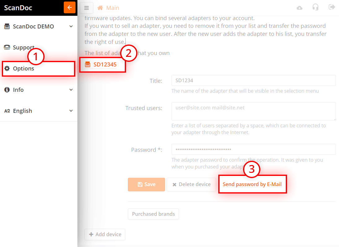 Obtaining passwords for your scanner